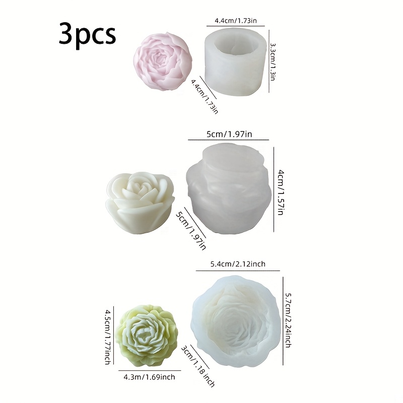 Candle Making Temperature - Juego de 3 moldes de silicona