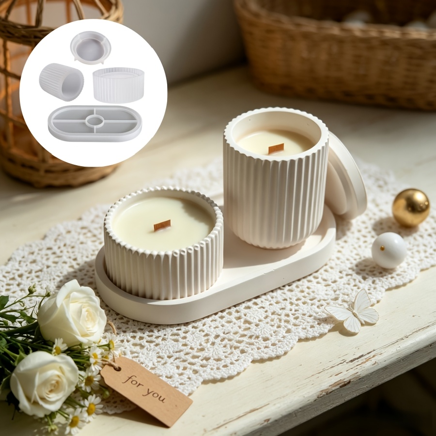 Kraft Box Candle - Juego de moldes de silicona, 4