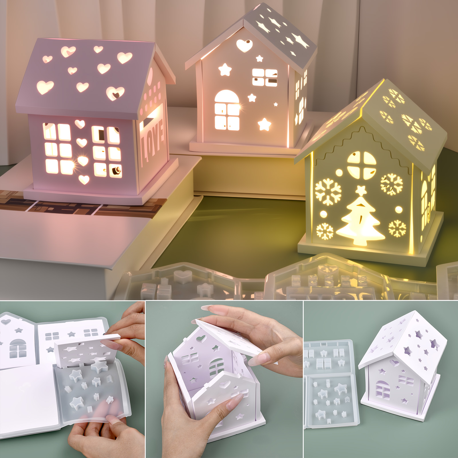 Candle Making Equipment - Molde de silicona para casa 3D,