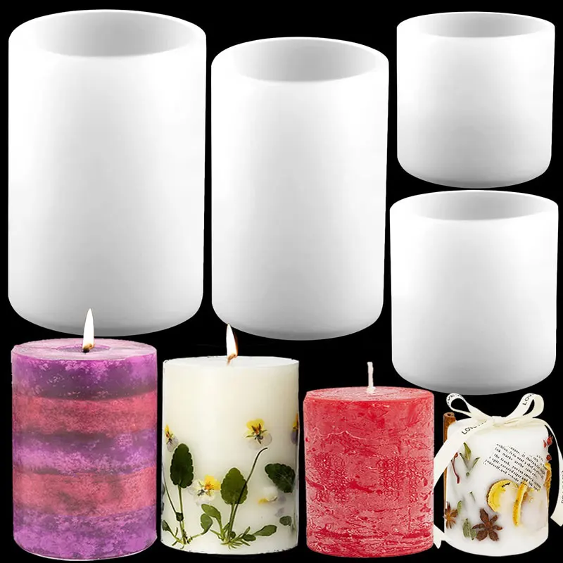 Candle Making Wax Melter - Moldes cilíndricos de silicona para velas,