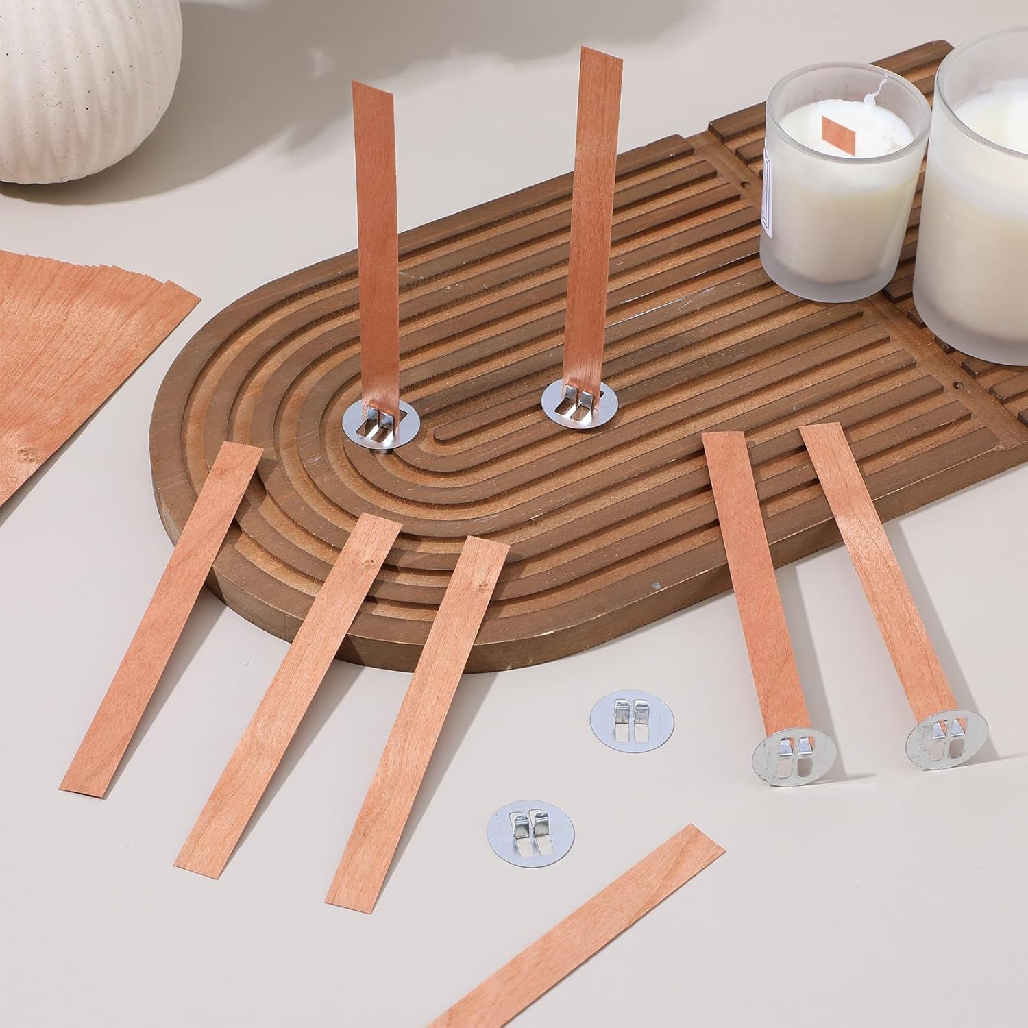 Candle Making Wax Melter - 60 Mechas de Madera para Hacer