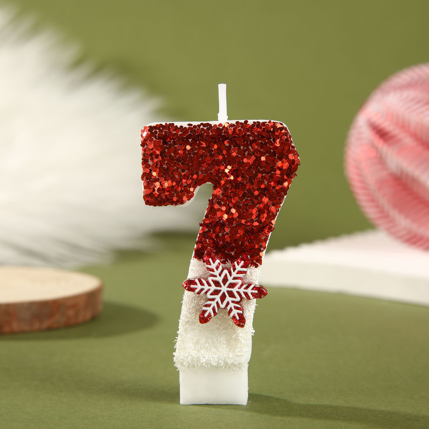 Paraffin Candle Wax - Velas de cumpleaños con lentejuelas rojas