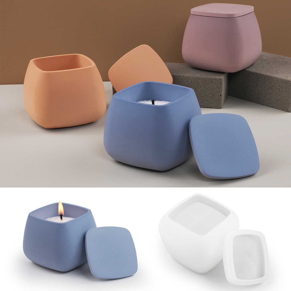 Tarro de vela cuadrado, molde  - Kraft Box Candle reseña y precio