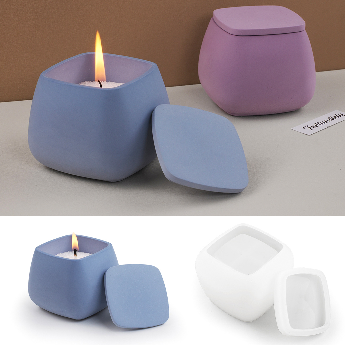 Tarro de vela cuadrado, molde  - Kraft Box Candle reseña y precio