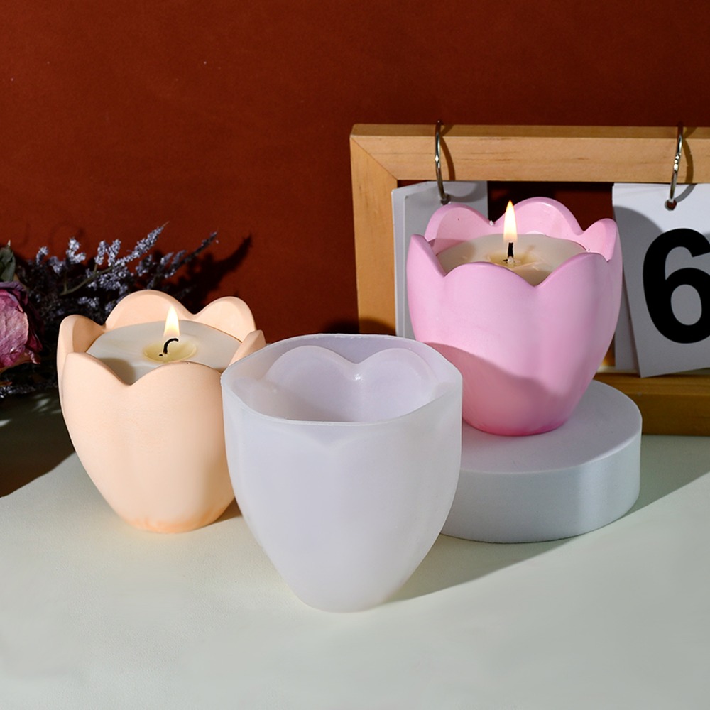 Portavelas de tulipán, moldes  - Kraft Box Candle reseña y precio