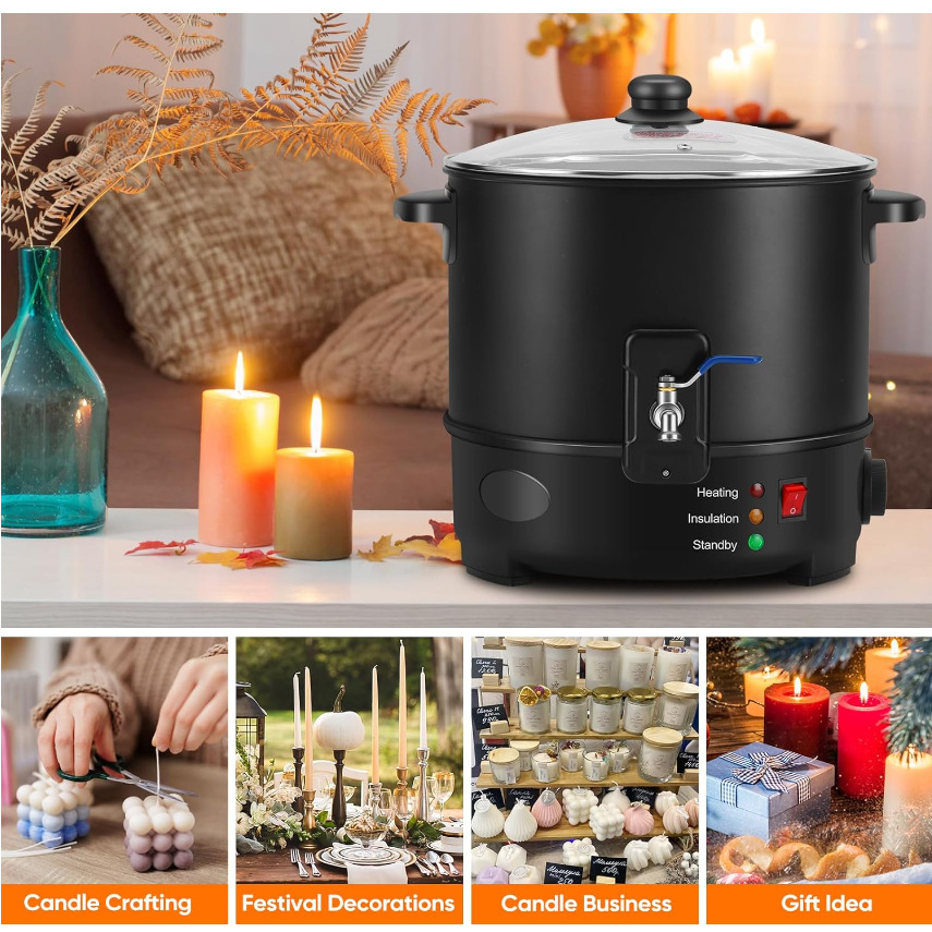 Vela de fusión eléctrica con e - Candle Making Wax Melter reseña y precio